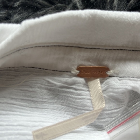 NWT Free people white dress. Style: ivory combo. Size L - Picture 5 of 6